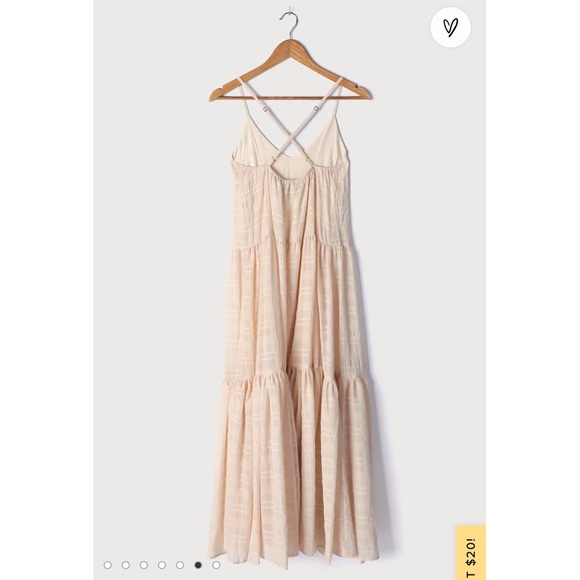 Country Stroll Cream Sleeveless Tiered Maxi Dress - Picture 4 of 7